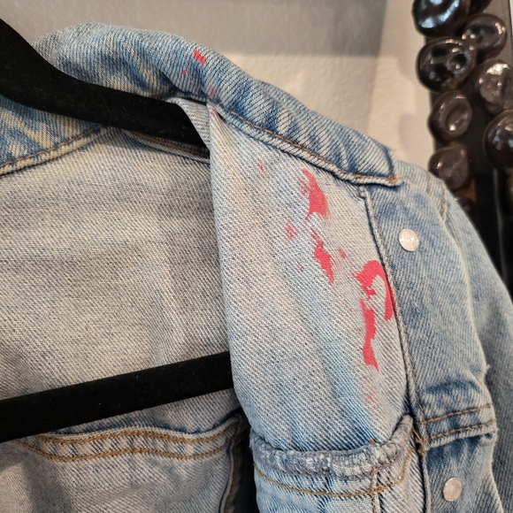 Pull and Bear vintage denim jacket button long sleeve jean - Picture 6 of 6